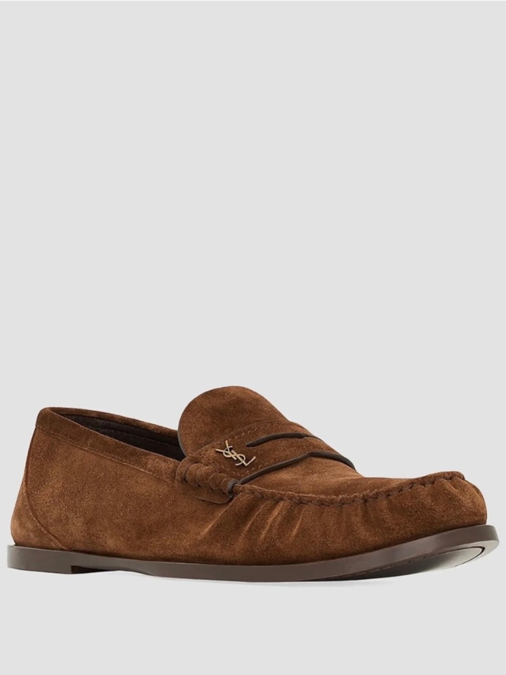 Yves Saint Laurent brown suede loafers - Picture 2 of 6
